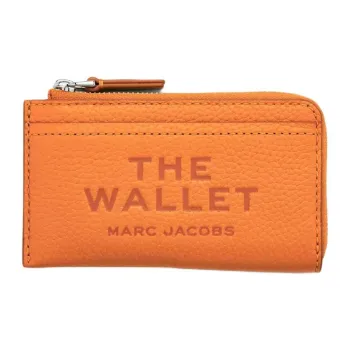 MARC JACOBS Full Grain Leather Wallet Women's Orange