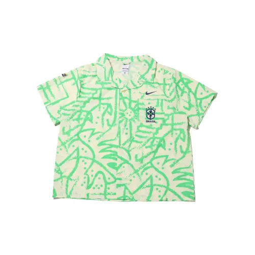 Nike Shirts Unisex Beige/Green