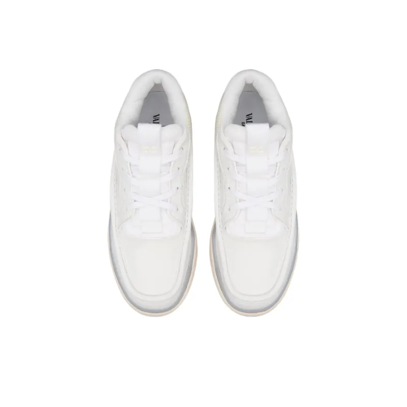 Valentino Runboot Mid Top Skateboard Shoes Men's White-3