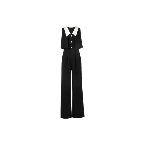 Duffy fashion Jumpsuits Women's Black/White Color Blocking