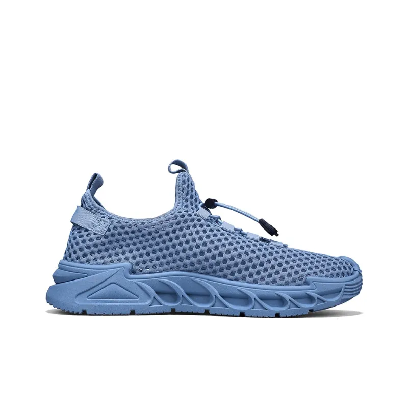 Warrior Lazy Slip on Cushioned Wear Resistant Lightweight Breathable Slip Resistant Low Top Casual Shoes Men's Blue-1