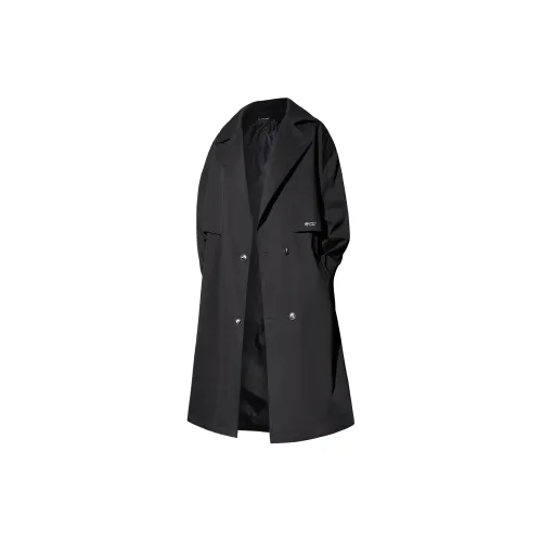 UPZCY Trench Coats Unisex Black