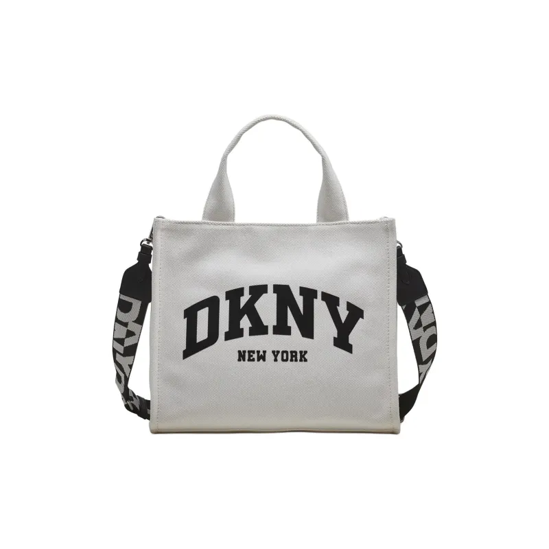 DKNY 100% Cotton Tote Bag Shopping Bag Handbag Medium Size Women's White-0