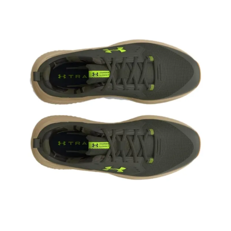 Under Armour Commit 4 Camo Anti-Slip Wear-Resistant Low-Top Training Shoes Men's Army Green-3