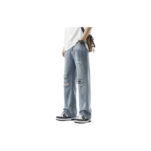 HUANQIU Jeans Unisex Blue