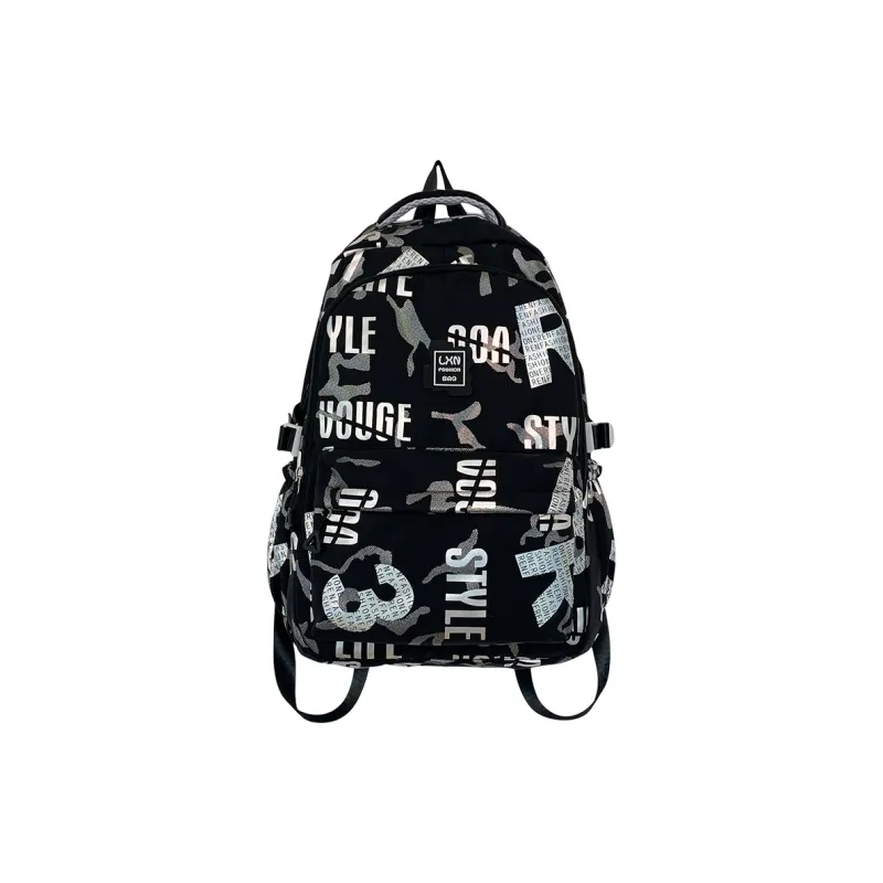 KAKAXI Nylon Backpack Women's Black/Pink/Purple/Blue/Beige-0