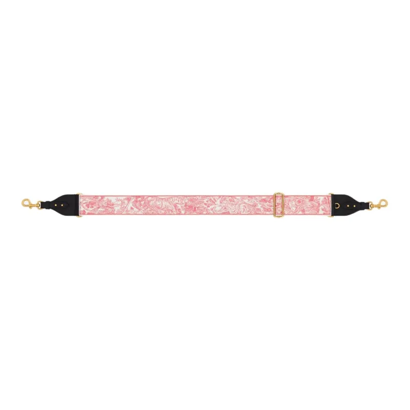 DIOR DIORIVIERA Toile De Jouy Embroidery With Calfskin Bag Straps Women's Pink-1