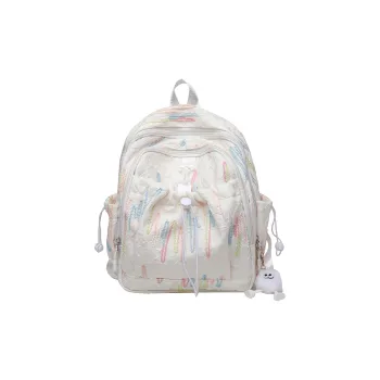 PINK·LAND Nylon Backpack Women's White/Pink/Yellow/Blue/Black