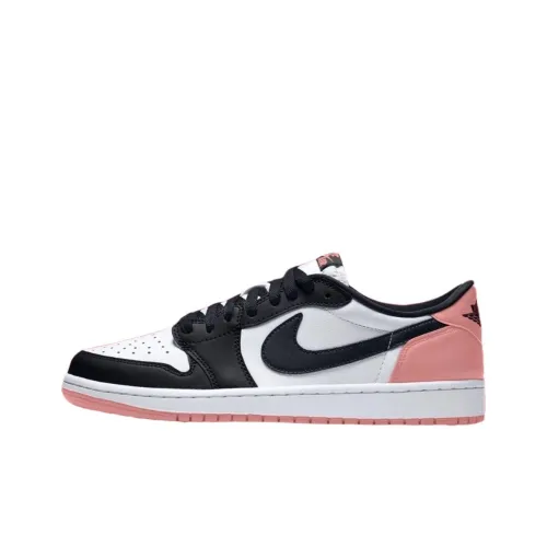 Air Jordan 1 Vintage Basketball Shoes Unisex Low-Top Black/White/Pink