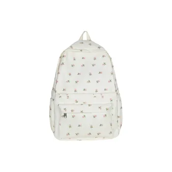 PINK·LAND Twill Canvas Backpack Women's Ivory/Pink/Light Blue