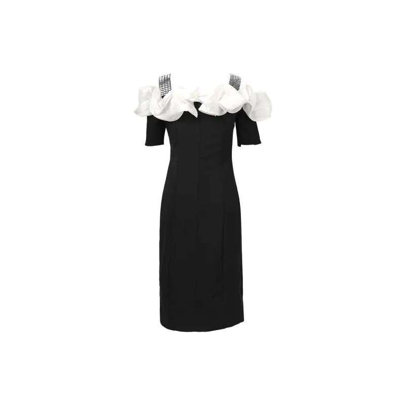 Duffy Fashion Short Sleeved Dress Women's Black-1