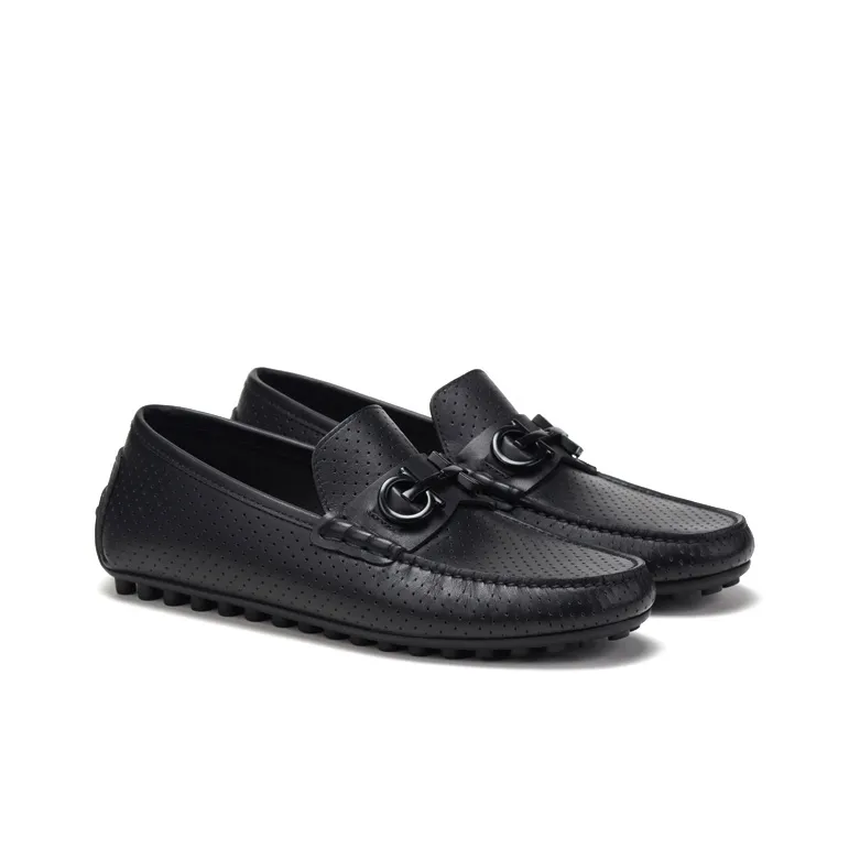 Bonnie Vicky Gommino Loafers Men's Black-1