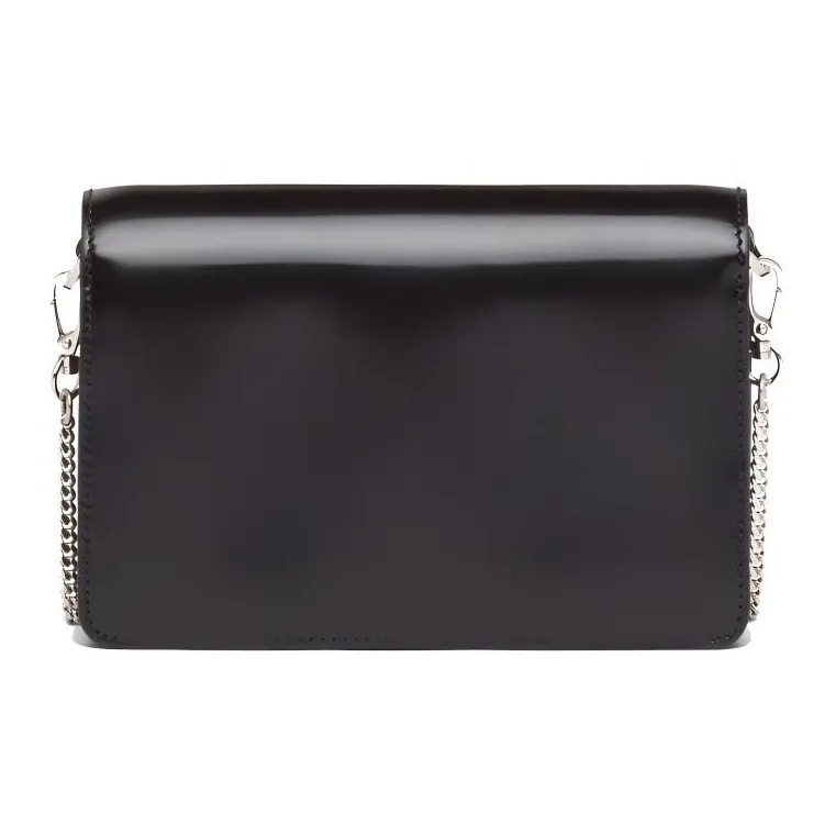 PRADA Leather Chain Bag Shoulder Bag Women's Black-2