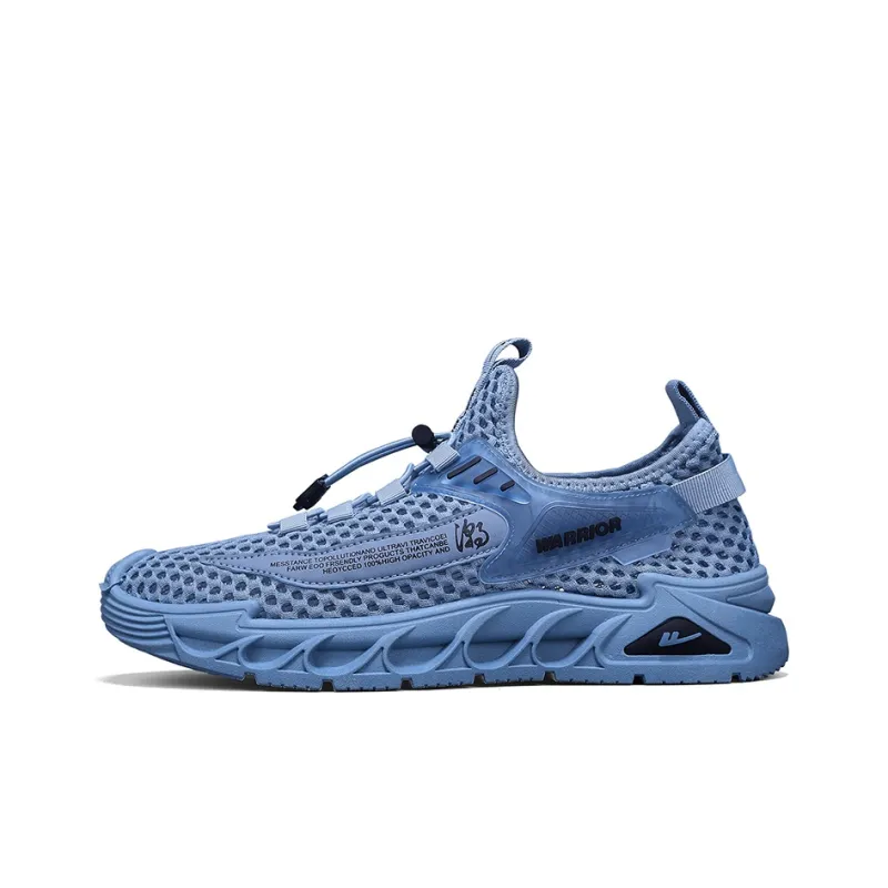 Warrior Lazy Slip on Cushioned Wear Resistant Lightweight Breathable Slip Resistant Low Top Casual Shoes Men's Blue-0