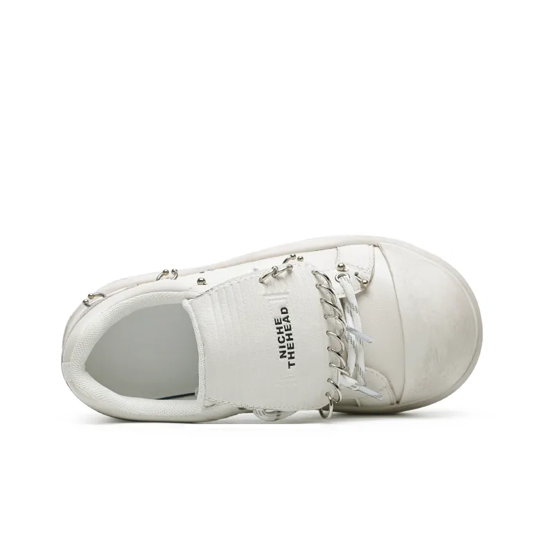 Angelmi Wear Resistant Low Top Casual Shoes Unisex White-4