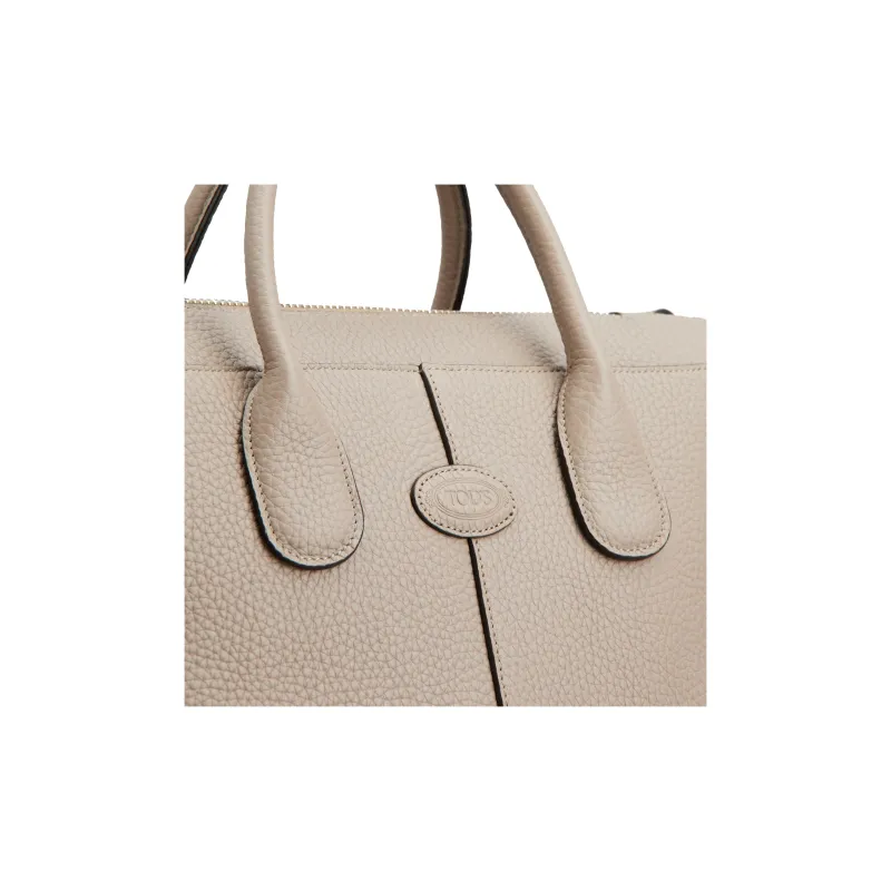 TOD'S Leather Tote Bag, Shopping Bag Small Size Women's Beige Yellow-4