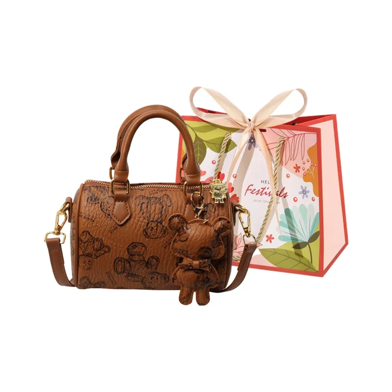 Cwatcun PU Shoulder Bag Crossbody Bag Handbag Women's Ecru/Brown/Pink/Black-6