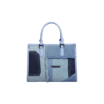 NOMK Denim Tote Bag, Shopping Bag, Commute Bag, Combo Bag, Shoulder Bag, Handbag Women's Blue