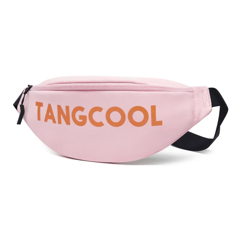 TANGCOOL Oxford One Shoulder Crossbody Fanny Pack Sling Bag Regular Unisex Black Pink White-13