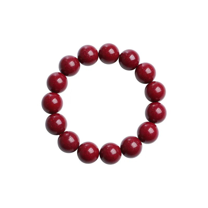 With The Heart Of The Jade Reconstructed Cinnabar Jade Bracelets Unisex-21