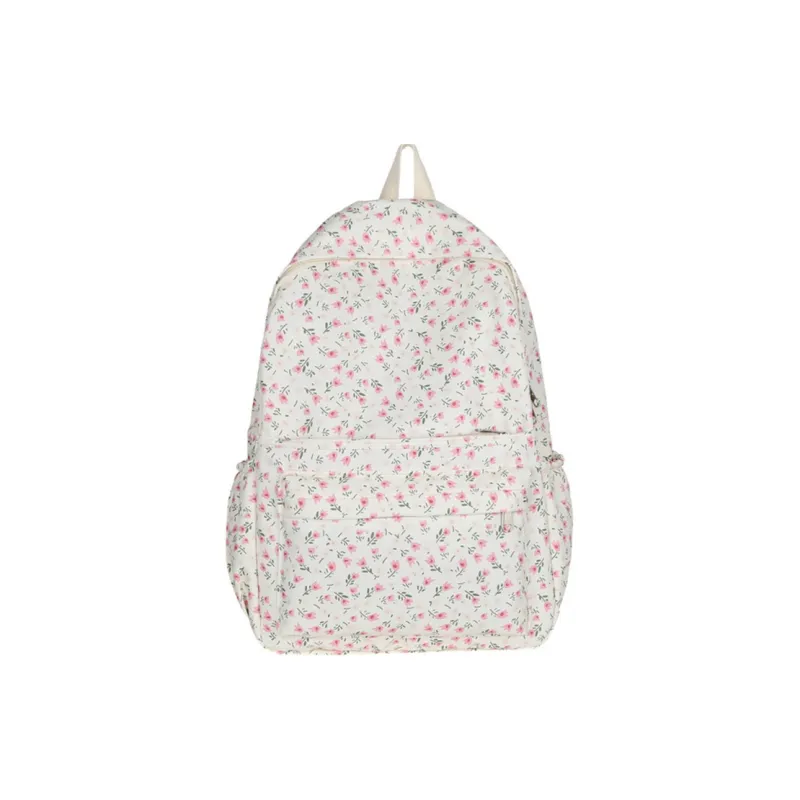 PINK·LAND Twill Canvas Backpack Women's Ivory/Pink/Light Blue-6