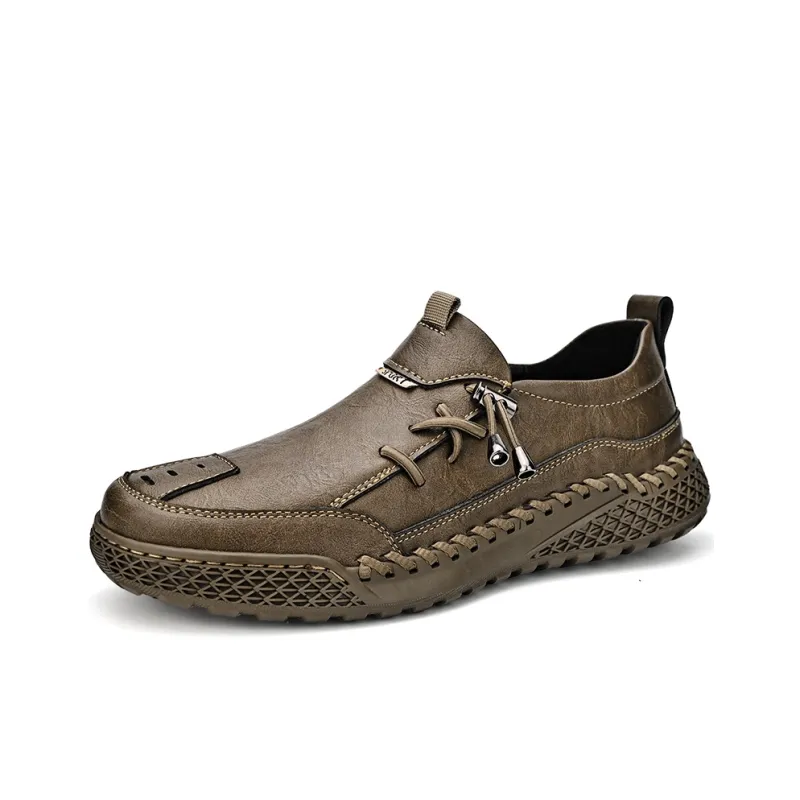 King Jinmai Men's Casual Shoes Men Low Top Khaki-15