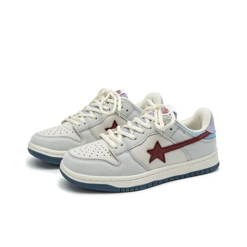 Little Red Man Skateboard Shoes Unisex Light Gray Army Green-12