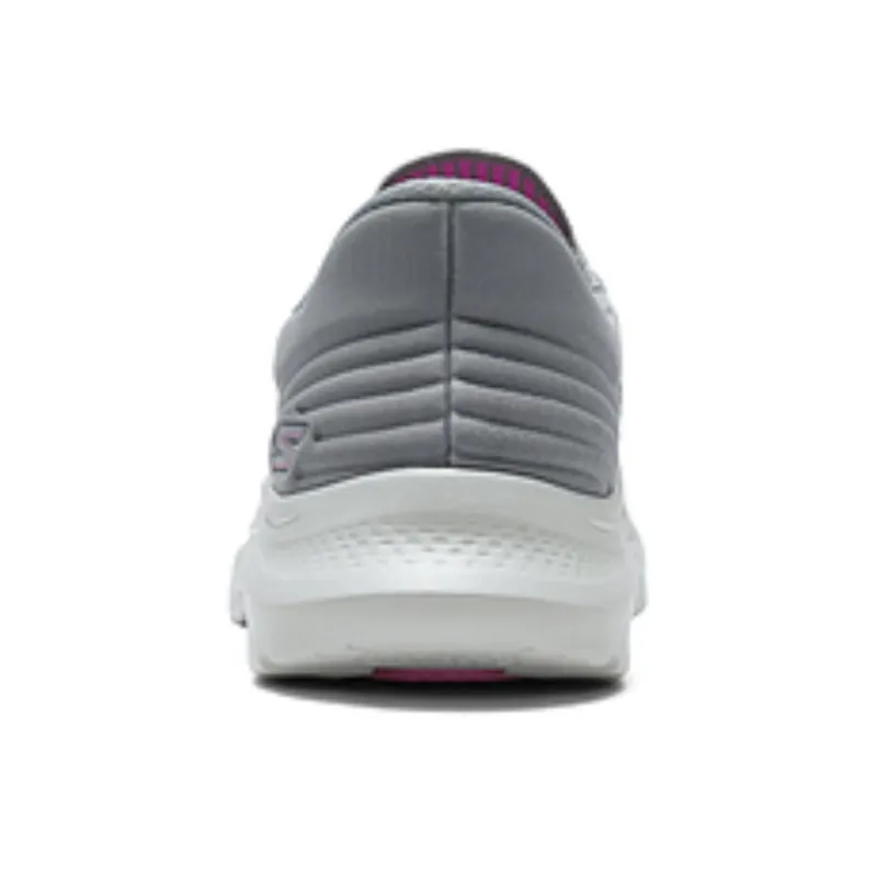 Skechers WOMEN'S GO WALK Anti Slip Wear Resistant Low Top Casual Shoes Women's Gray Pink-3