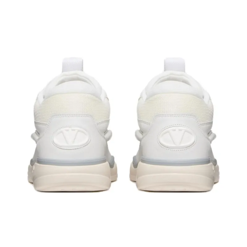Valentino Runboot Mid Top Skateboard Shoes Men's White-4