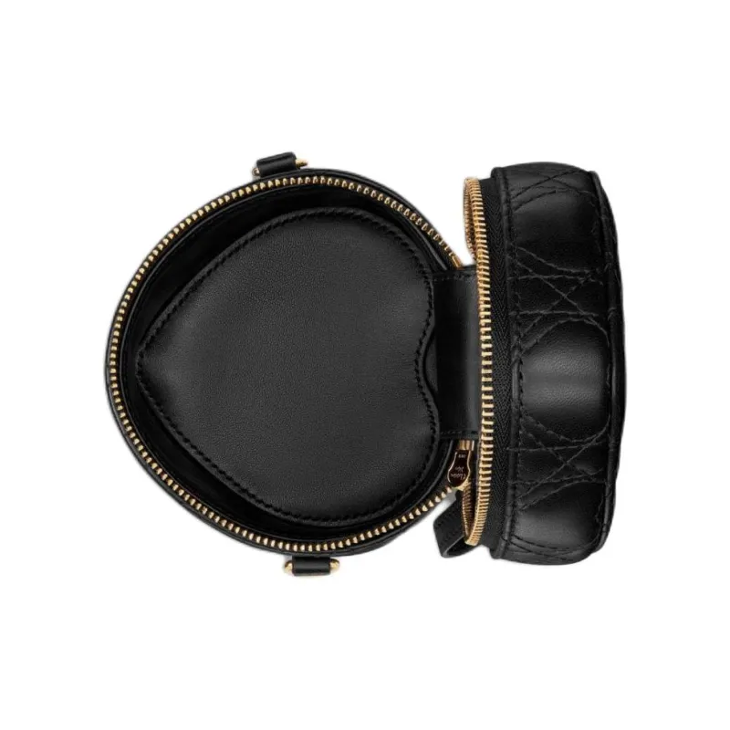 DIOR Sheepskin Makeup Bag Micro Women's Black-3