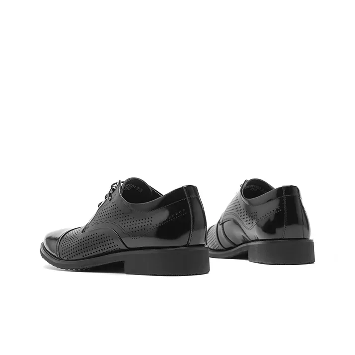 RED DRAGONFLY Leather Shoes Men's Black-4