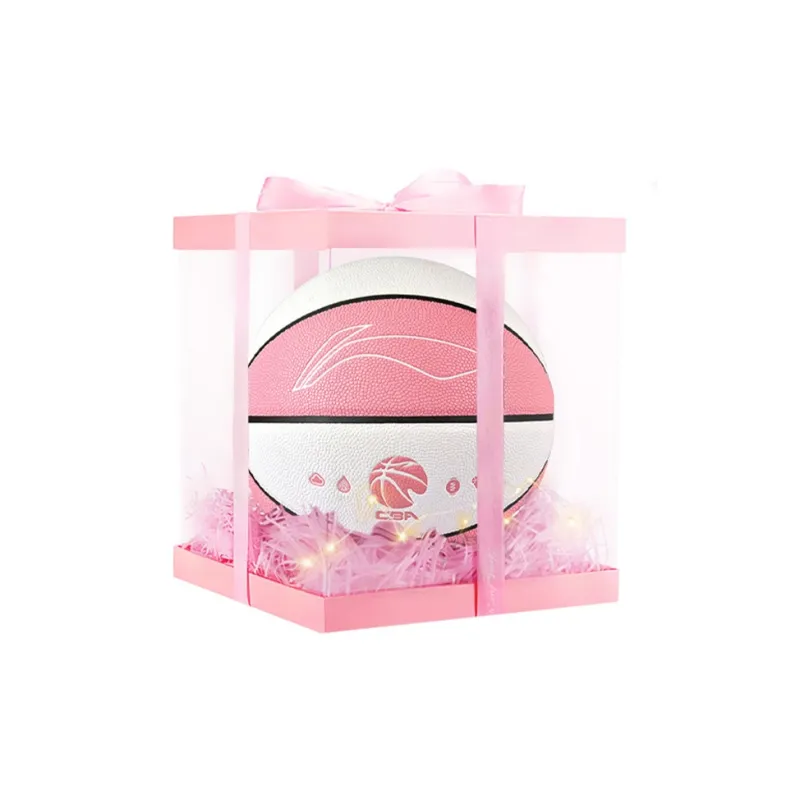 LiNing CBA Collection PU Basketball Pink White Size 5 Ball Training Kids'-3