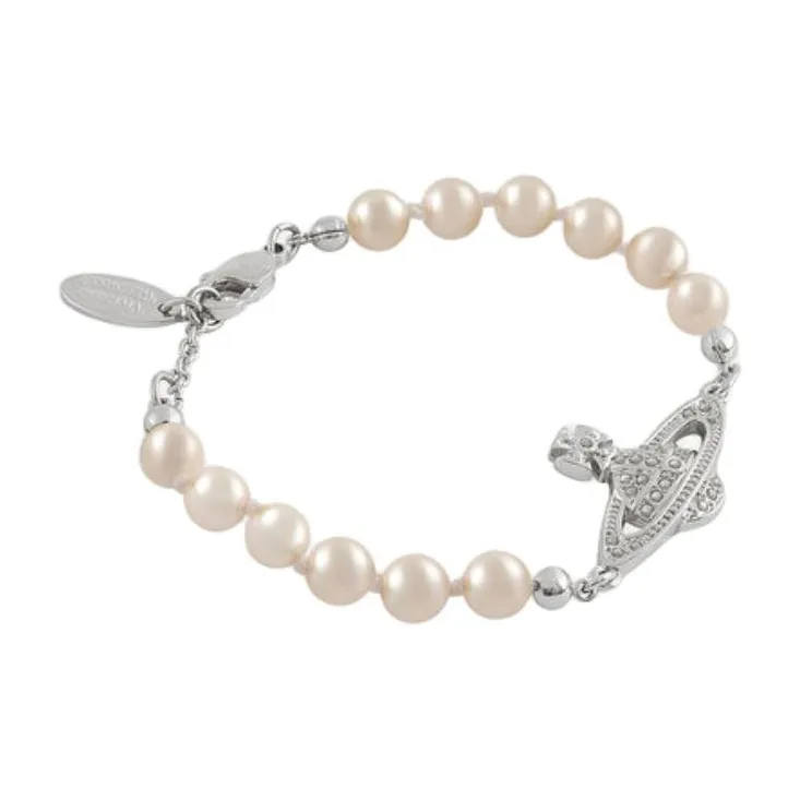 Vivienne Westwood Brass Glass Pearl Bracelets Women's Silver-1