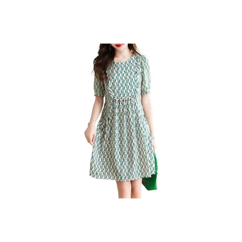 Baoye Short-Sleeved Dresses Women's Green