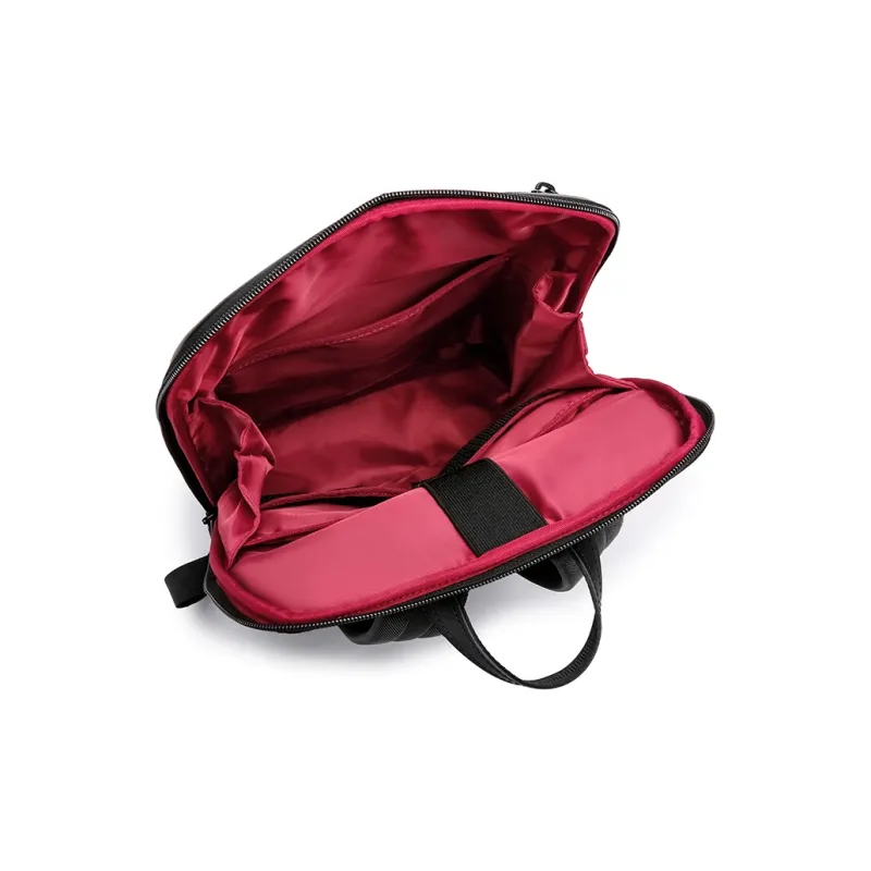 FAIRWHALE PU Backpack Laptop Bag Backpack Men's Gemstone Black-6
