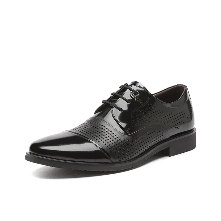 RED DRAGONFLY Leather Shoes Men's Black-1
