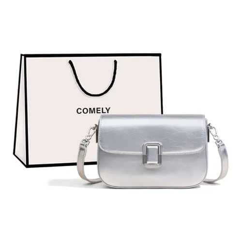 COMELY Cow Leather With Synthetic Leather Underarm Shoulder Bag Regular Women's Silver