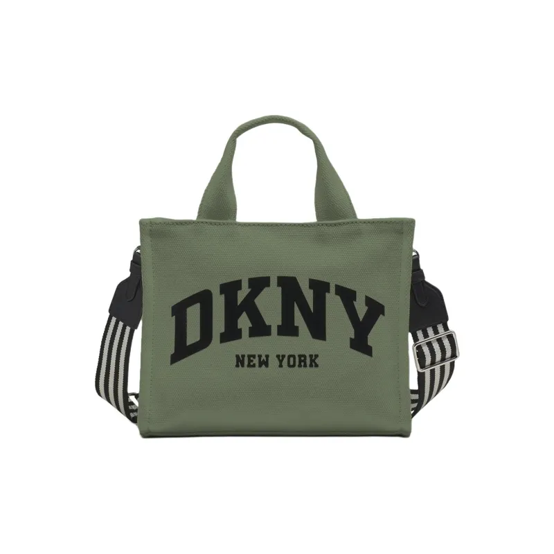 DKNY Cotton Tote Bag Shopping Bag Handbag Medium Size Women's Green-0