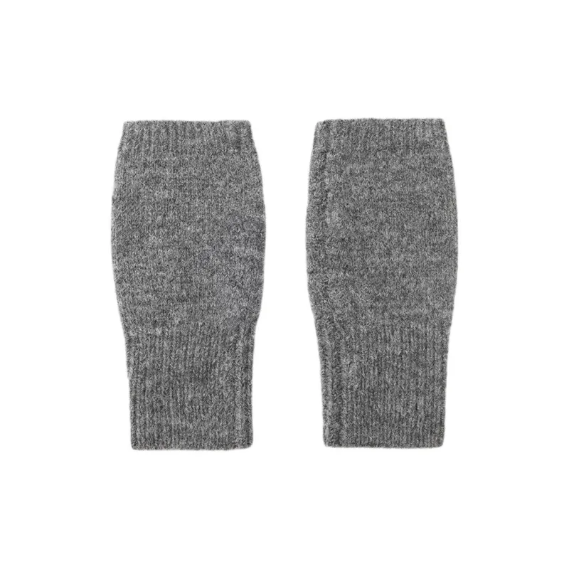 ZARA Polyester Knit Gloves Women's Gray-1