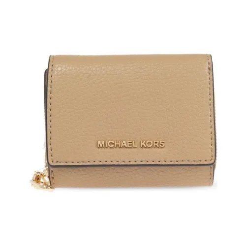 MICHAEL KORS Pebbled Leather Wallet Small Size Women's Leather Brown