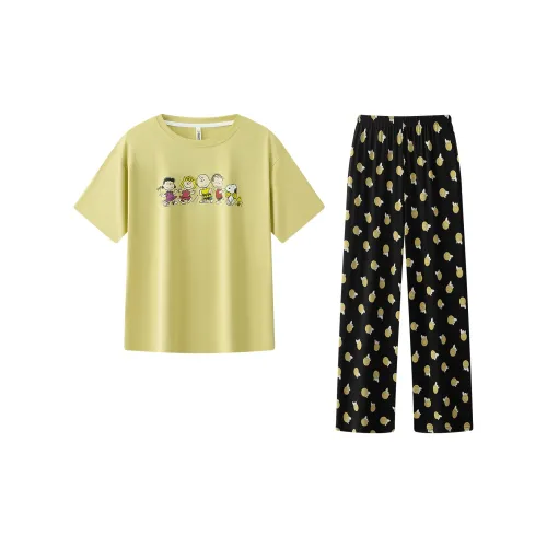 Gongdie x SNOOPY/ Pajama Set Women's Yellow