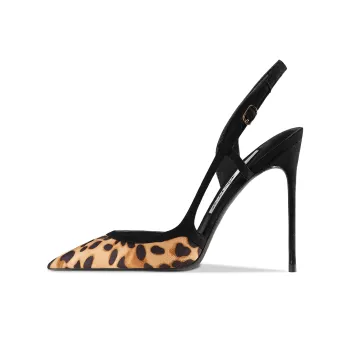 Ganxiaojie High Heels Women's Leopard Print Black