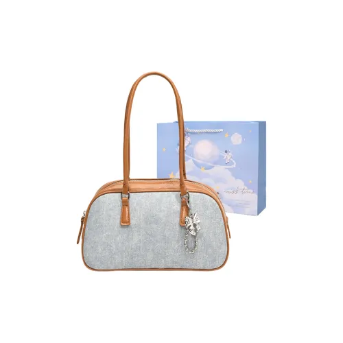 Duoluplo Doron Paul PU Baguette Bag Shoulder Bag Women's Denim Brown/Denim Silver/Denim Black