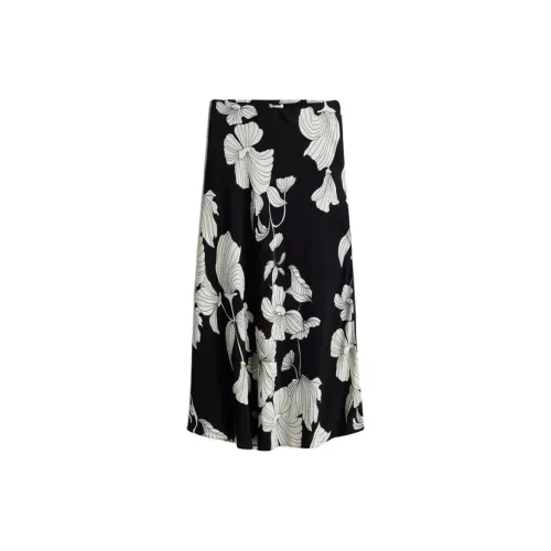 H&M Casual Long Skirts Women's Black/White Floral