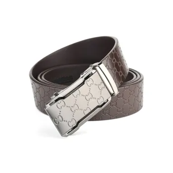 PISHUSHU Trendy Versatile Luxury Advanced Cow Leather Automatic Buckle Belt Men's Width: 3.5cm