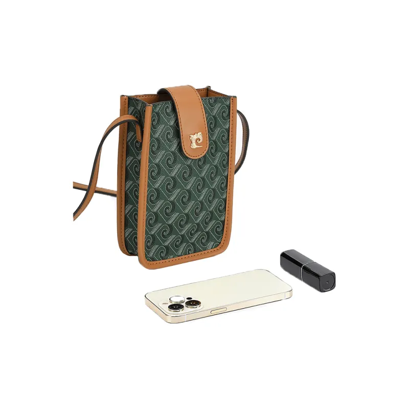 PIERRE CARDIN Pvc Small Portable Travel Bag Cell Phone Pouch Regular Women's Green-4