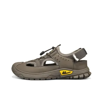 Warrior River Trekking Shoes Casual Chef Shoes Abrasion Resistant Slip Resistant Beach Sandals Men's Army Green Brown