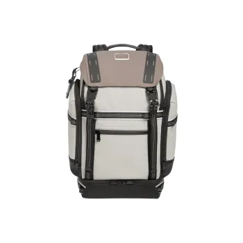 TUMI Fabric Backpack Men's Gray White & Brown
