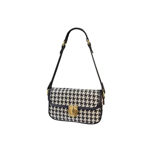NOMK Canvas Baguette Shoulder Bag, Handbag Shoulder Bag Regular Women's Houndstooth