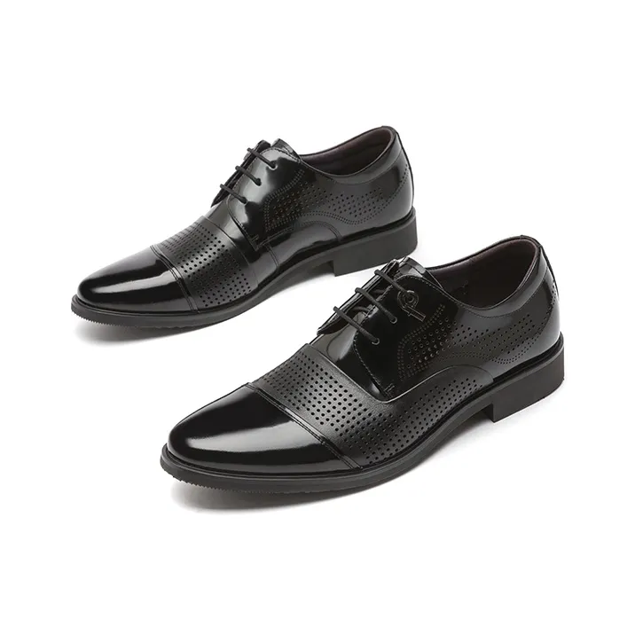 RED DRAGONFLY Leather Shoes Men's Black-3